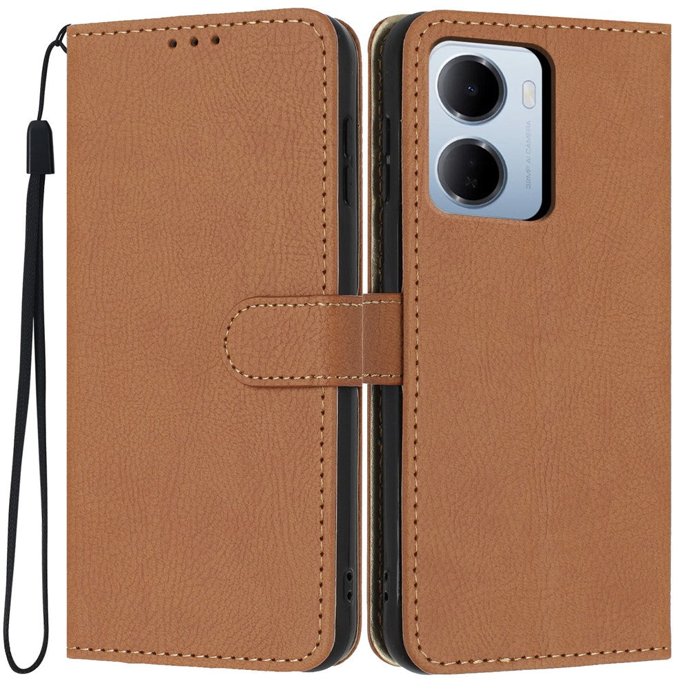 For Xiaomi Redmi 15a 5G Wallet Case Litchi Texture Leather Flip Cover with Card Slots and Hand Strap