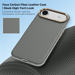 For iPhone Air Case Compatible with MagSafe Carbon Fiber Texture Shockproof Leather TPU PC Protective Cover