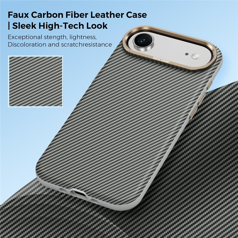 For iPhone Air Case Compatible with MagSafe Carbon Fiber Texture Shockproof Leather TPU PC Protective Cover