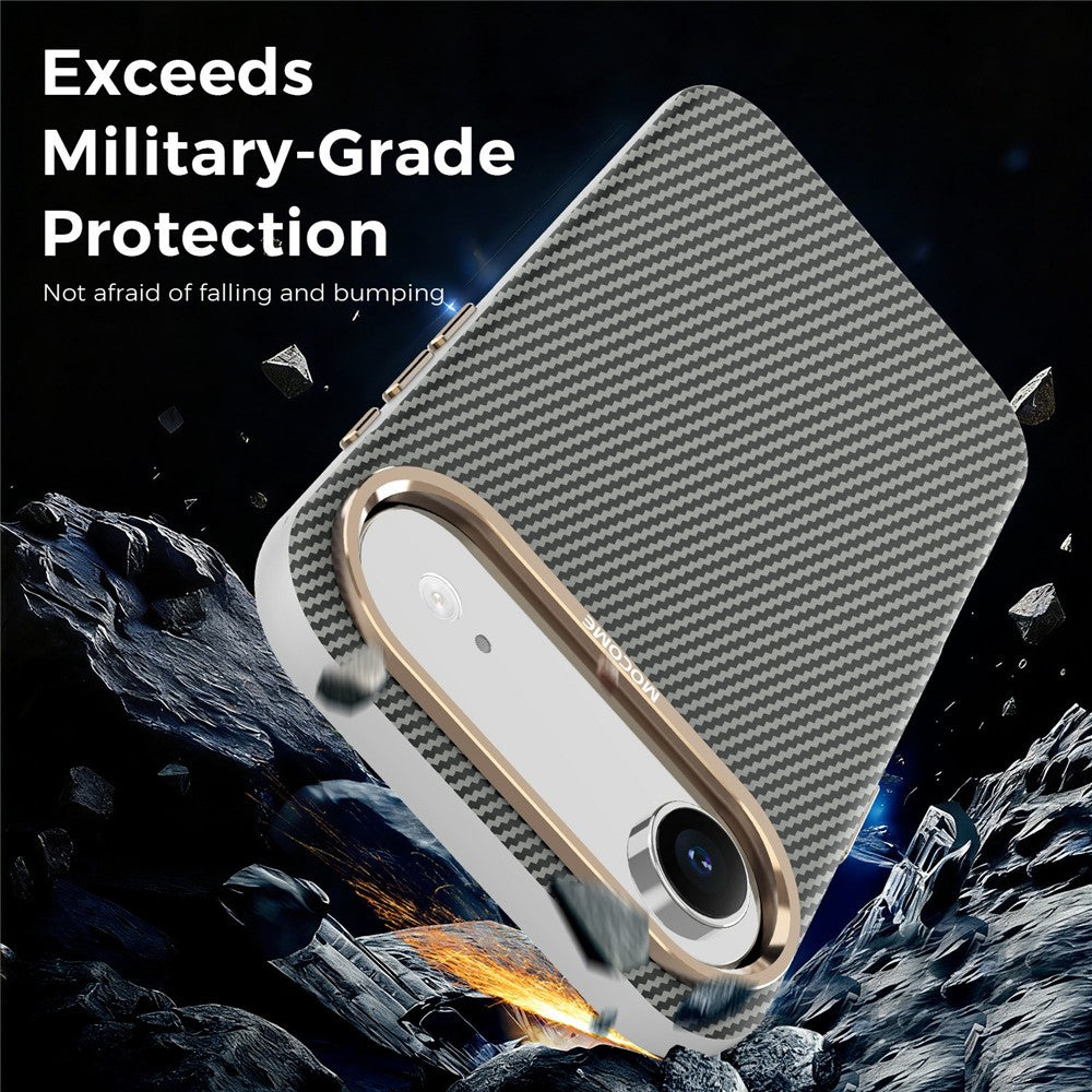 For iPhone Air Case Compatible with MagSafe Carbon Fiber Texture Shockproof Leather TPU PC Protective Cover