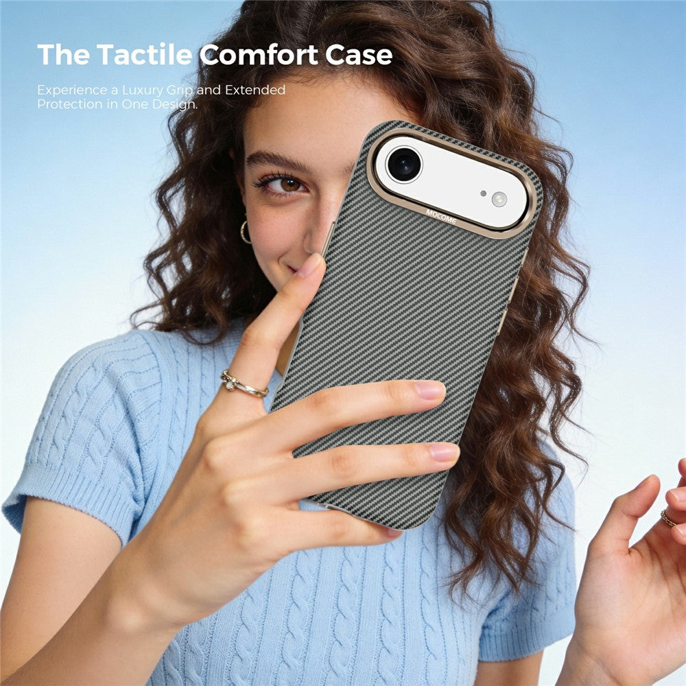 For iPhone Air Case Compatible with MagSafe Carbon Fiber Texture Shockproof Leather TPU PC Protective Cover