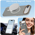 For iPhone Air Case Compatible with MagSafe Carbon Fiber Texture Shockproof Leather TPU PC Protective Cover
