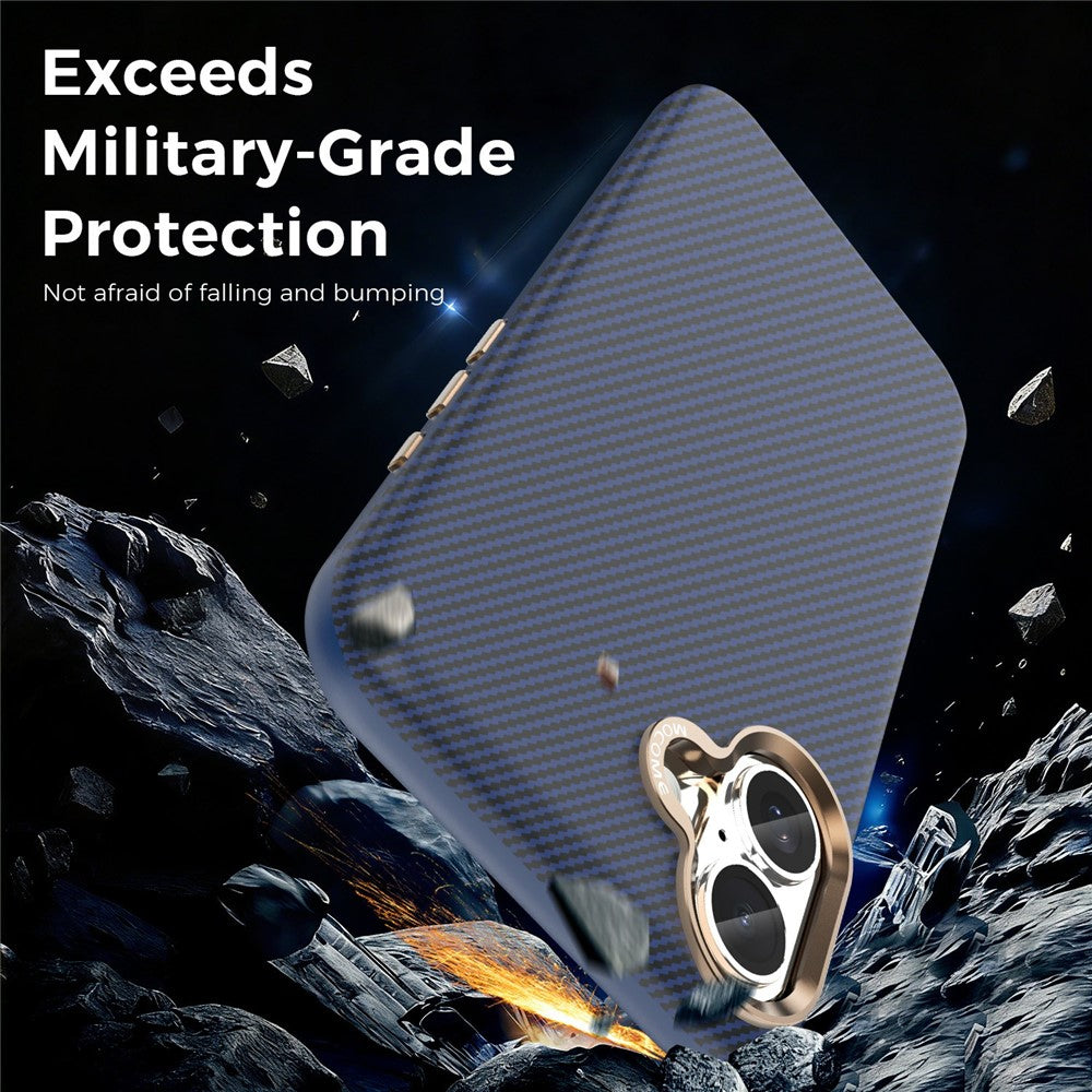 For iPhone 16 Plus Case Compatible with MagSafe Carbon Fiber Texture Shockproof Leather TPU PC Protective Cover