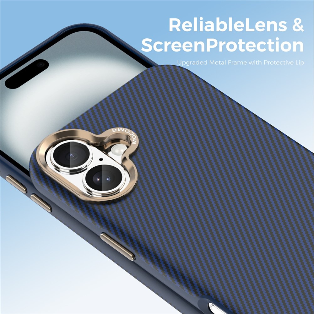 For iPhone 16 Plus Case Compatible with MagSafe Carbon Fiber Texture Shockproof Leather TPU PC Protective Cover