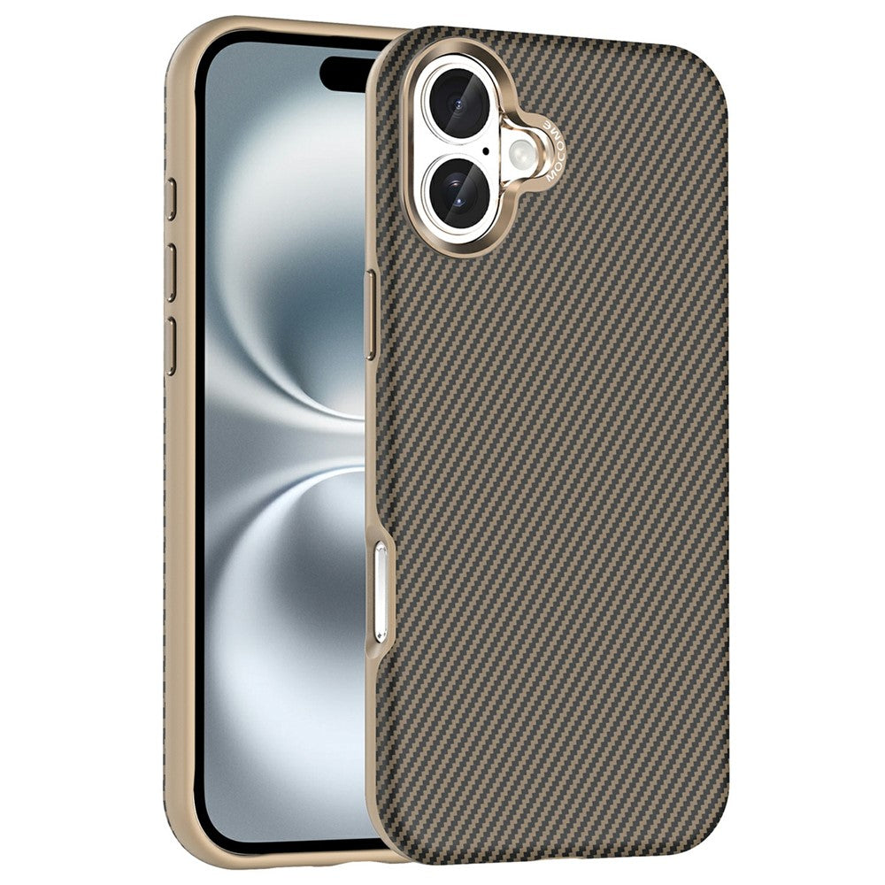 For iPhone 16 Plus Case Compatible with MagSafe Carbon Fiber Texture Shockproof Leather TPU PC Protective Cover