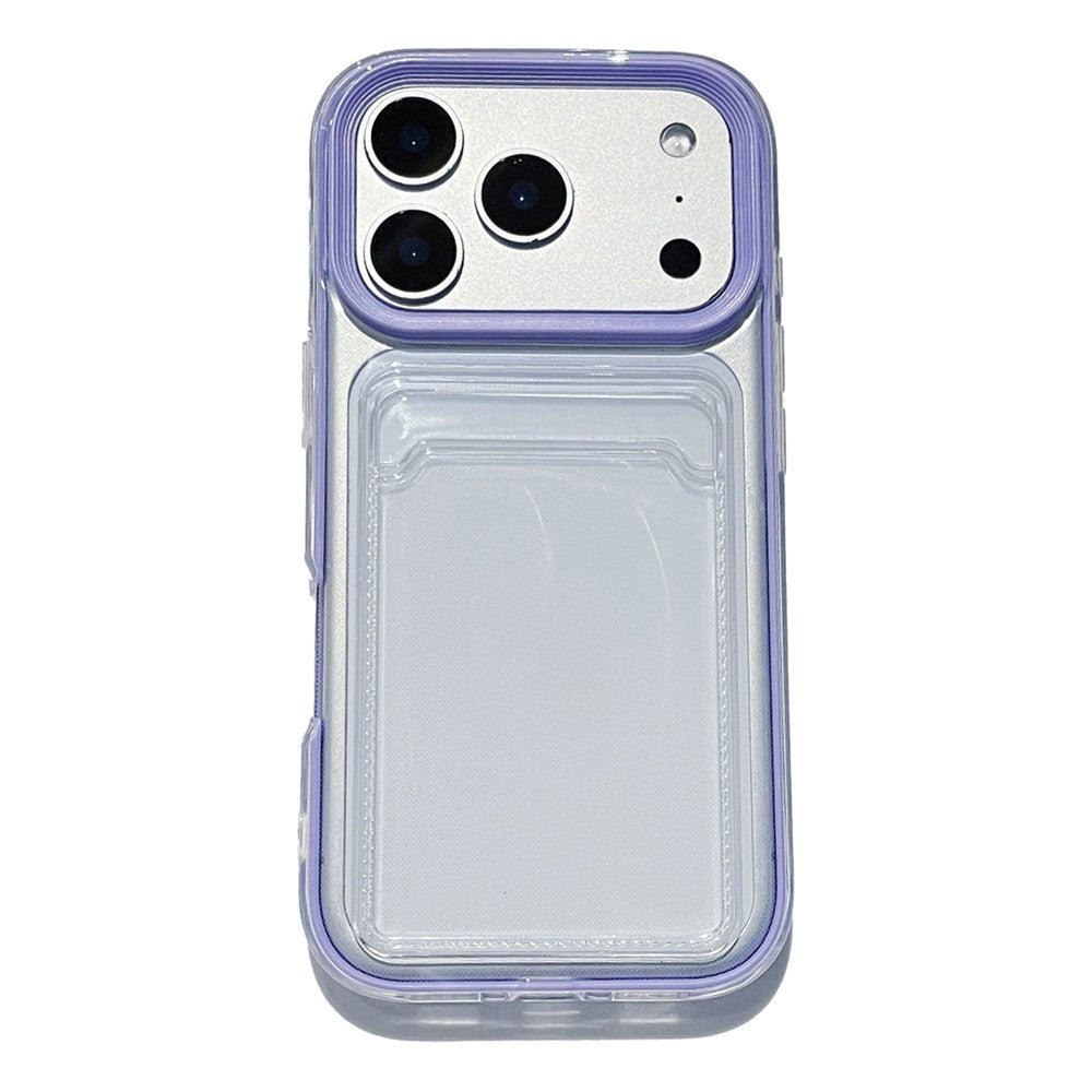 Til iPhone 17 Pro Max Gennemsigtigt Cover med Gennemsigtig Kortholder Stødsikkert PC TPU Beskyttelsescover