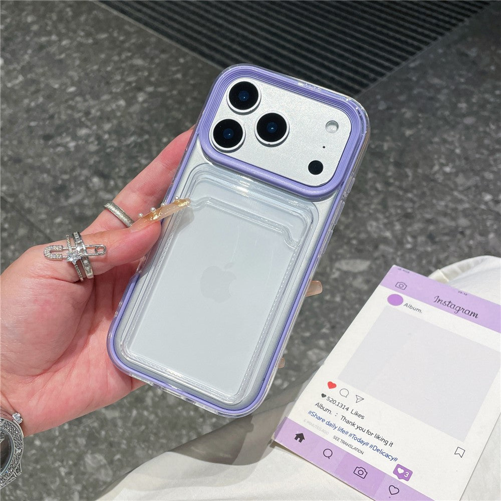 Til iPhone 17 Pro Max Gennemsigtigt Cover med Gennemsigtig Kortholder Stødsikkert PC TPU Beskyttelsescover