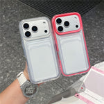 Til iPhone 17 Pro Max Gennemsigtigt Cover med Gennemsigtig Kortholder Stødsikkert PC TPU Beskyttelsescover