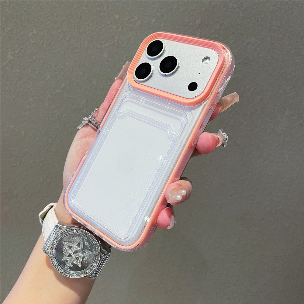 Til iPhone 17 Pro Max Gennemsigtigt Cover med Gennemsigtig Kortholder Stødsikkert PC TPU Beskyttelsescover