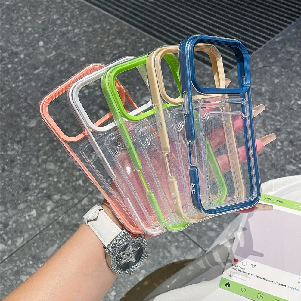 Til iPhone 17 Pro Max Gennemsigtigt Cover med Gennemsigtig Kortholder Stødsikkert PC TPU Beskyttelsescover