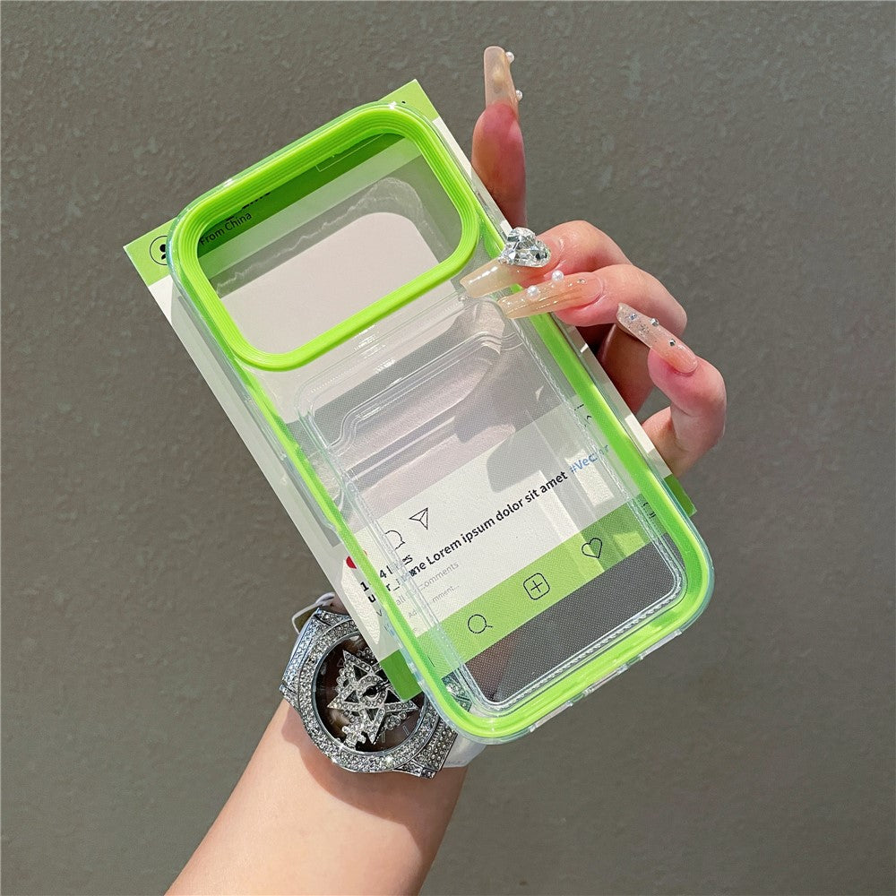Til iPhone 17 Pro Max Gennemsigtigt Cover med Gennemsigtig Kortholder Stødsikkert PC TPU Beskyttelsescover