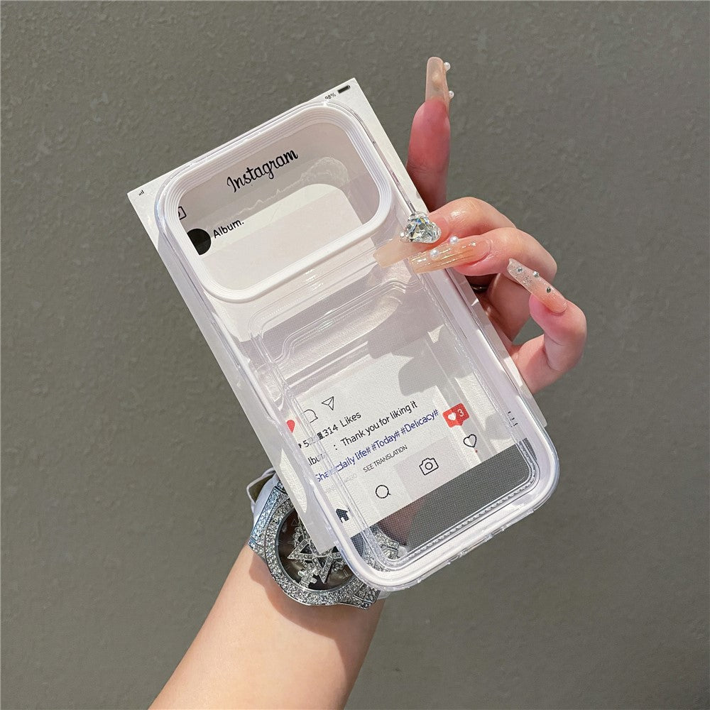 Til iPhone 17 Pro Max Gennemsigtigt Cover med Gennemsigtig Kortholder Stødsikkert PC TPU Beskyttelsescover