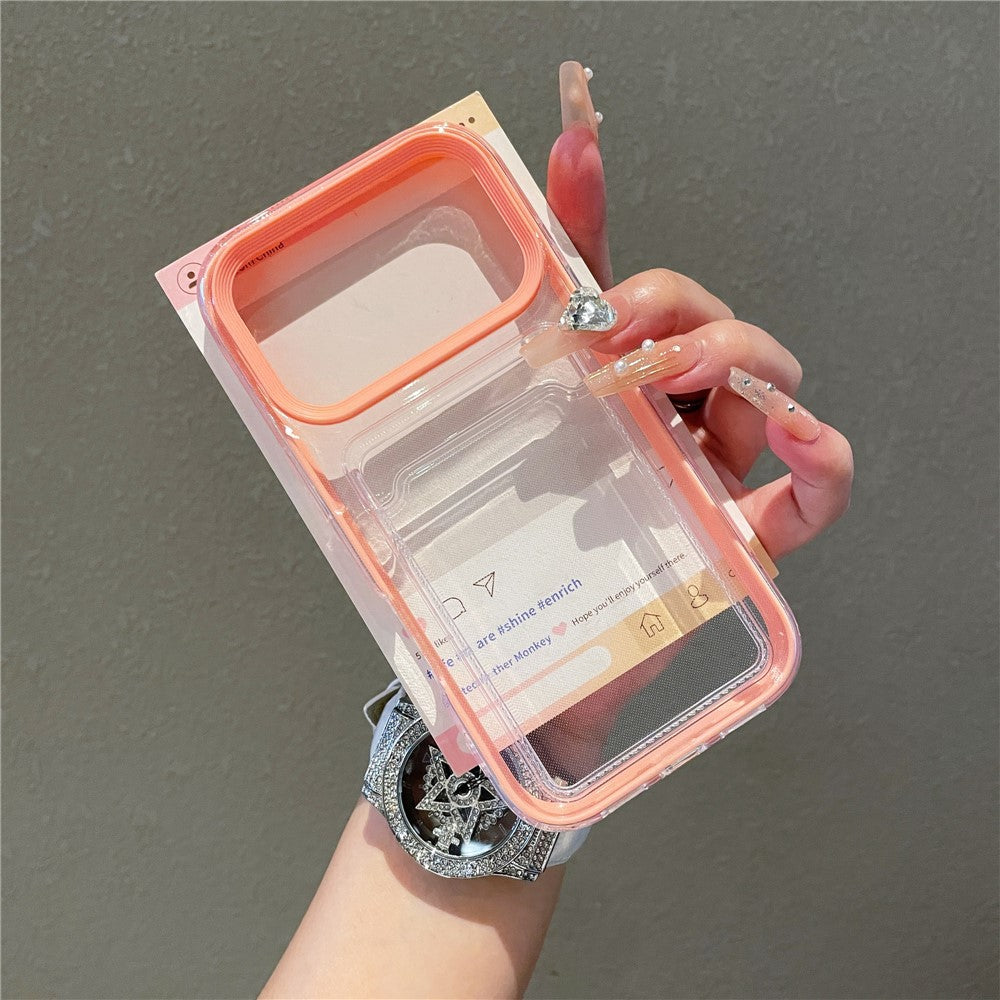 Til iPhone 17 Pro Max Gennemsigtigt Cover med Gennemsigtig Kortholder Stødsikkert PC TPU Beskyttelsescover