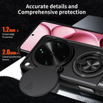 For Oppo Find X9 Ultra 5G Magnetic Case Ring Holder Foldable Kickstand TPU PC Phone Cover with Camera Lens Slider