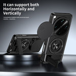 For Oppo Find X9 Ultra 5G Magnetic Case Ring Holder Foldable Kickstand TPU PC Phone Cover with Camera Lens Slider