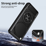 For Oppo Find X9 Ultra 5G Magnetic Case Ring Holder Foldable Kickstand TPU PC Phone Cover with Camera Lens Slider