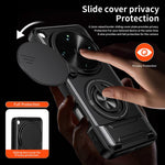 For Oppo Find X9 Ultra 5G Magnetic Case Ring Holder Foldable Kickstand TPU PC Phone Cover with Camera Lens Slider