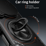 For Oppo Find X9 Ultra 5G Magnetic Case Ring Holder Foldable Kickstand TPU PC Phone Cover with Camera Lens Slider