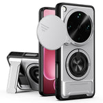 For Oppo Find X9 Ultra 5G Magnetic Case Ring Holder Foldable Kickstand TPU PC Phone Cover with Camera Lens Slider