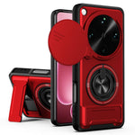For Oppo Find X9 Ultra 5G Magnetic Case Ring Holder Foldable Kickstand TPU PC Phone Cover with Camera Lens Slider
