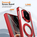 For Huawei Mate X7 Case 360° Rotating Alloy Kickstand Hinge Protection Shockproof Cover with Glass Film