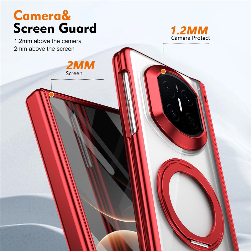 For Huawei Mate X7 Case 360° Rotating Alloy Kickstand Hinge Protection Shockproof Cover with Glass Film