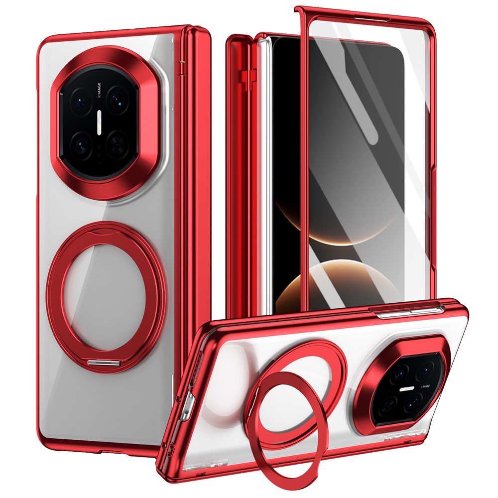 For Huawei Mate X7 Case 360° Rotating Alloy Kickstand Hinge Protection Shockproof Cover with Glass Film