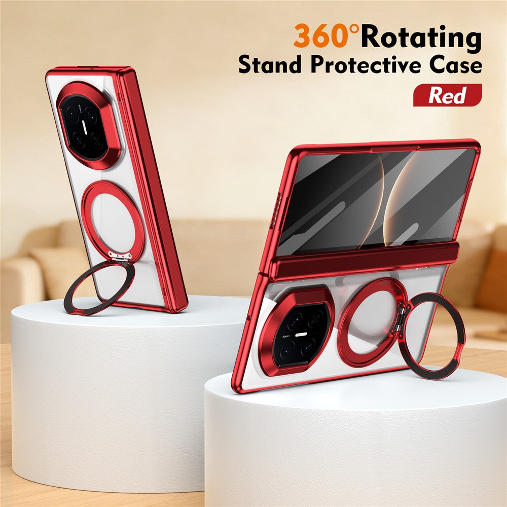 For Huawei Mate X7 Case 360° Rotating Alloy Kickstand Hinge Protection Shockproof Cover with Glass Film