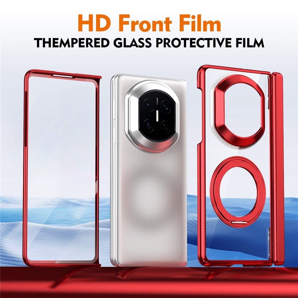 For Huawei Mate X7 Case 360° Rotating Alloy Kickstand Hinge Protection Shockproof Cover with Glass Film