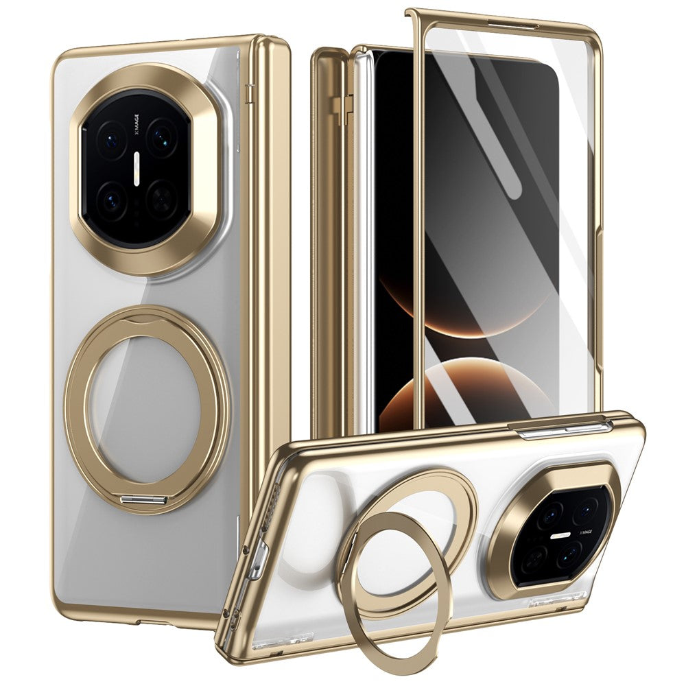 For Huawei Mate X7 Case 360° Rotating Alloy Kickstand Hinge Protection Shockproof Cover with Glass Film