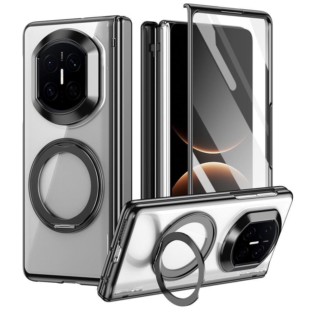 For Huawei Mate X7 Case 360° Rotating Alloy Kickstand Hinge Protection Shockproof Cover with Glass Film