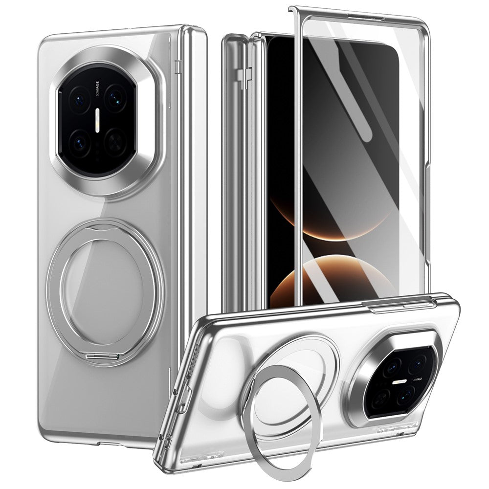 For Huawei Mate X7 Case 360° Rotating Alloy Kickstand Hinge Protection Shockproof Cover with Glass Film