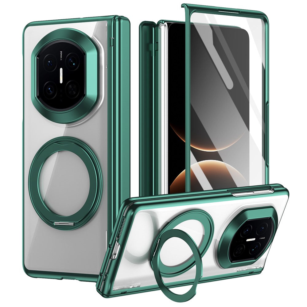 For Huawei Mate X7 Case 360° Rotating Alloy Kickstand Hinge Protection Shockproof Cover with Glass Film