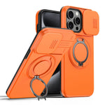 For iPhone 12 Pro Max  /  13 Pro Max Case Magnetic Case Ring Kickstand Slide Camera Cover TPU PC Hybrid Phone Shell