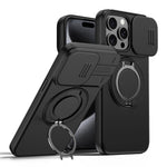 For iPhone 14 Pro Case Magnetic Case Ring Kickstand Slide Camera Cover TPU PC Hybrid Phone Shell