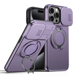 For iPhone 14 Pro Case Magnetic Case Ring Kickstand Slide Camera Cover TPU PC Hybrid Phone Shell