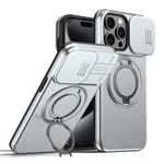 For iPhone 14 Pro Case Magnetic Case Ring Kickstand Slide Camera Cover TPU PC Hybrid Phone Shell