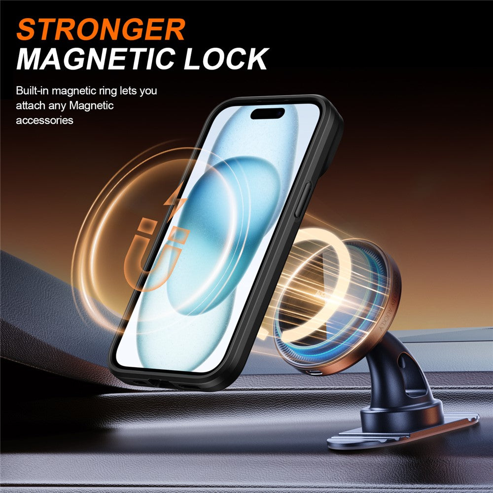 For iPhone 15 Case Magnetic Case Ring Kickstand Slide Camera Cover TPU PC Hybrid Phone Shell