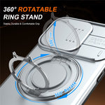 iPhone 15 Pro Hybridskal med Ringställ & Kameraskydd - Silver