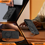 For Samsung Galaxy A35 5G Case Magnetic Case Ring Kickstand Slide Camera Cover TPU PC Hybrid Phone Shell