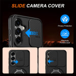 Til Samsung Galaxy A55 5G Cover Magnetisk Cover Ring Kickstand Skyde Kamera Cover TPU PC Hybrid Telefon Etui