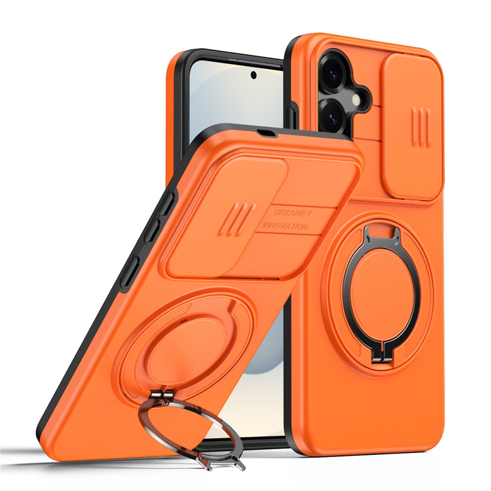 Til Samsung Galaxy A55 5G Cover Magnetisk Cover Ring Kickstand Skyde Kamera Cover TPU PC Hybrid Telefon Etui