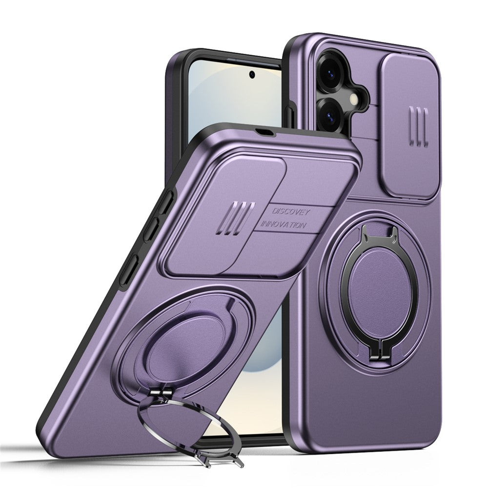 Til Samsung Galaxy A55 5G Cover Magnetisk Cover Ring Kickstand Skyde Kamera Cover TPU PC Hybrid Telefon Etui