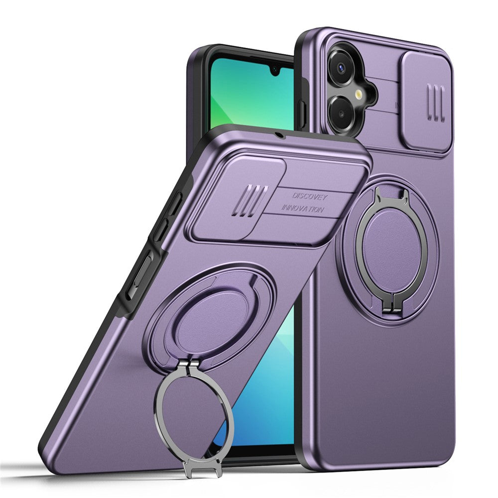 For Samsung Galaxy A06 4G  /  A06 5G Case Magnetic Case Ring Kickstand Slide Camera Cover TPU PC Hybrid Phone Shell