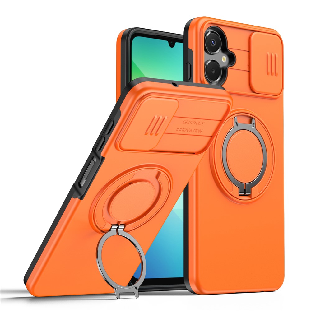 Til Samsung Galaxy A08 5G / A08 4G / A07 5G / A07 4G Cover Magnetisk Cover Ring Stander Slide Kameradæksel TPU PC Hybrid Telefoncover