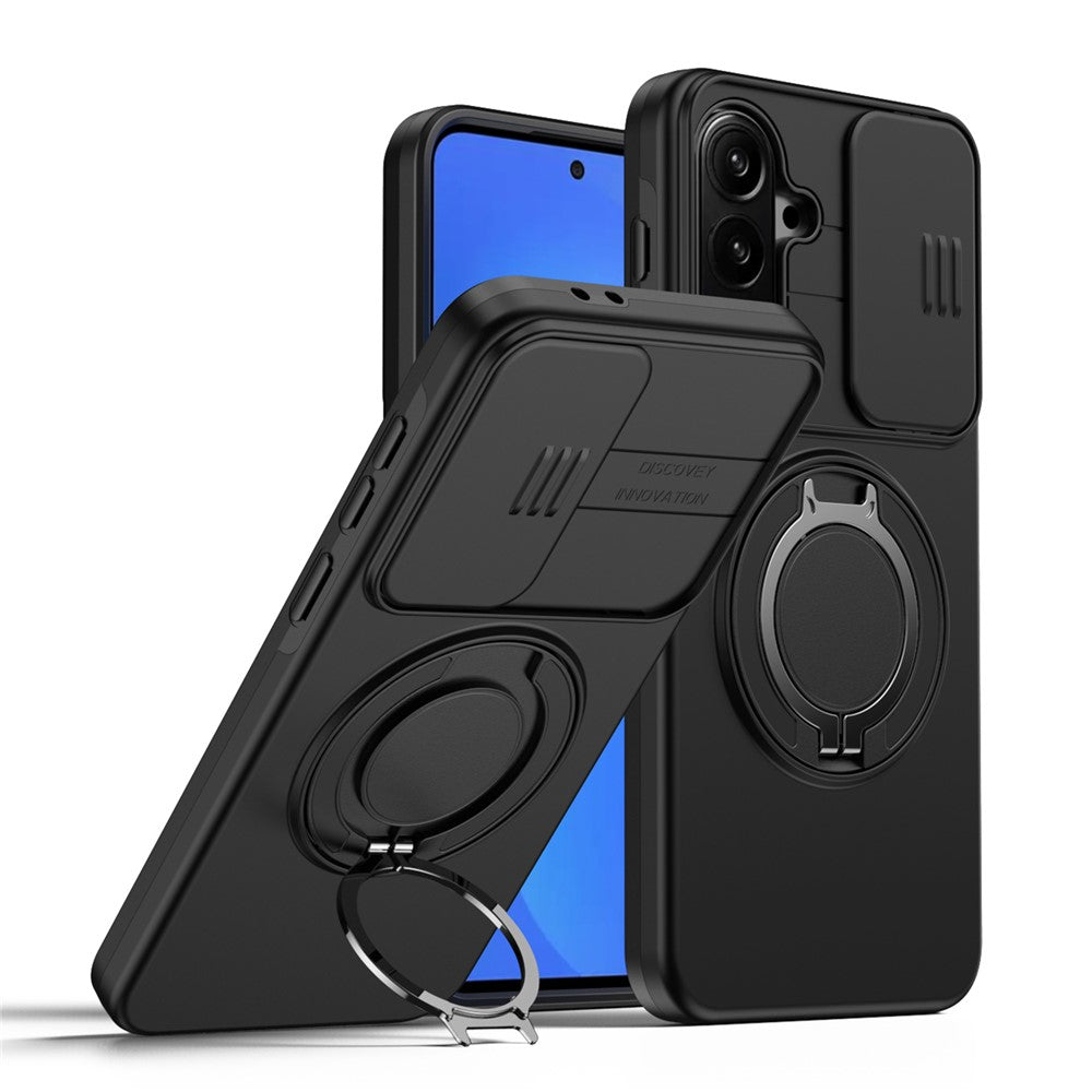 Til Samsung Galaxy A57 5G Etui Magnetisk Etui Ringstøtte Skydekameralåg TPU PC Hybrid Telefoncover