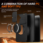 Til Samsung Galaxy A57 5G Etui Magnetisk Etui Ringstøtte Skydekameralåg TPU PC Hybrid Telefoncover