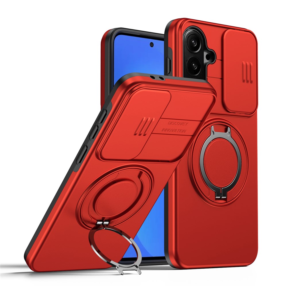 Til Samsung Galaxy A57 5G Etui Magnetisk Etui Ringstøtte Skydekameralåg TPU PC Hybrid Telefoncover