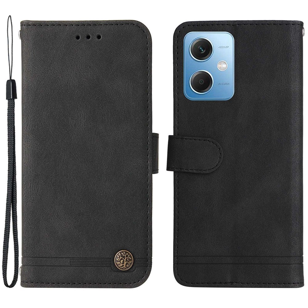 Xiaomi Redmi Note 12 5G (Global) / (Indien) / (Kina) / Poco X5 5G læderpung med Skin Touch-mobilcover, stativ og rem