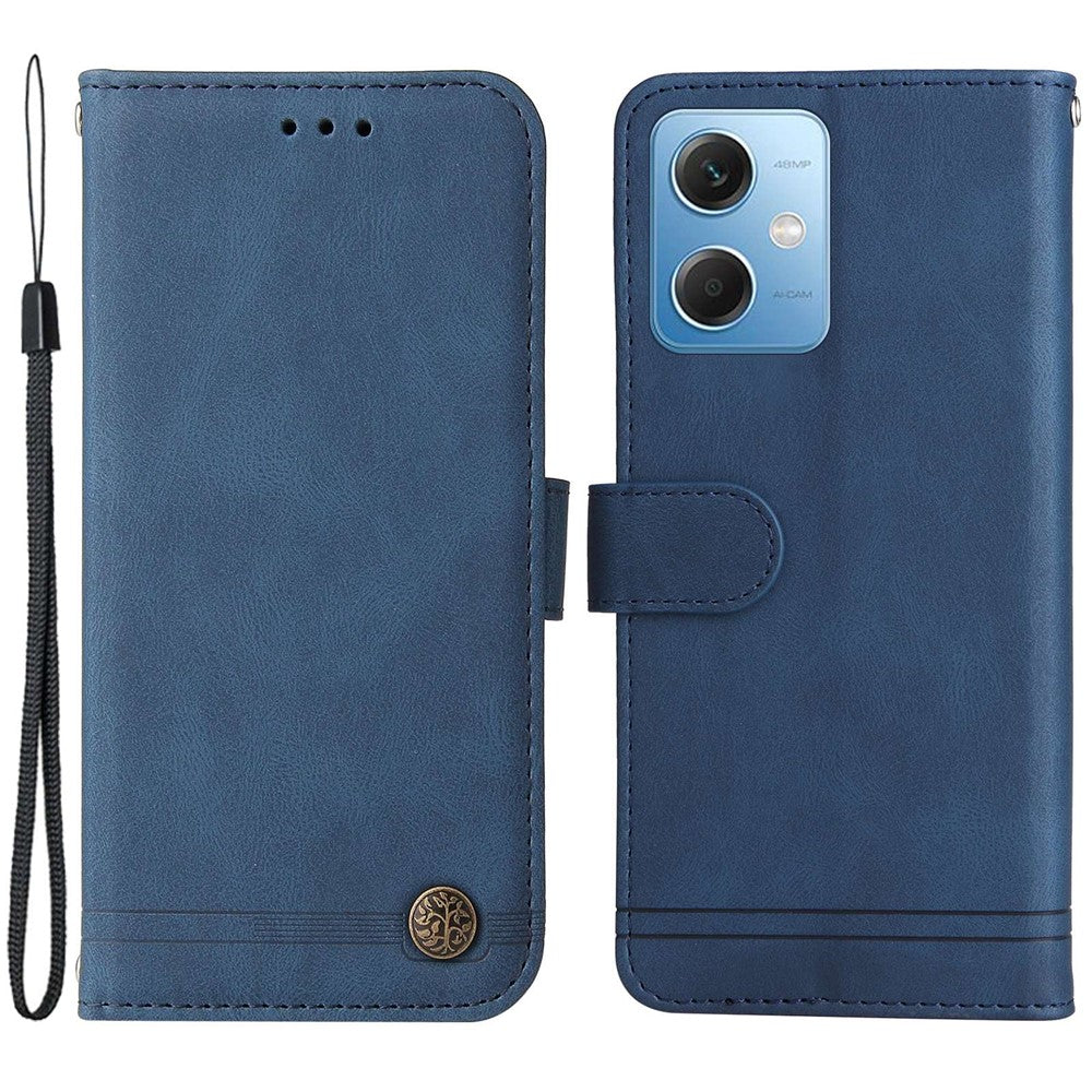 Xiaomi Redmi Note 12 5G (Global) / (Indien) / (Kina) / Poco X5 5G Läderplånboksfodral Skin Touch mobilfodral Stativ med Rem